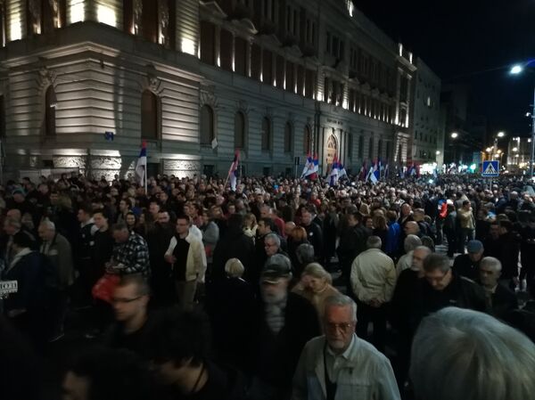 Протест „Један од пет милиона“ у центру Београда  - Sputnik Србија