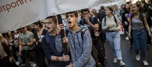 Jedan od protesta u Atini Jedan od protesta u Atini - Sputnik Srbija