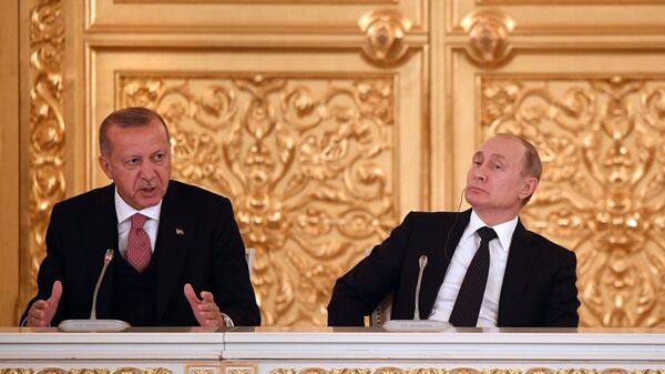 Владимир Путин и Реџеп Тајип Ердоган у Москви - Sputnik Србија