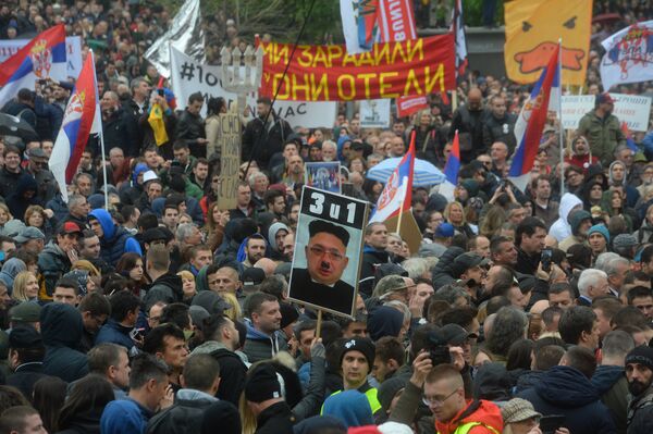 Protest opozicije u Beogradu (video, foto) - Sputnik Srbija