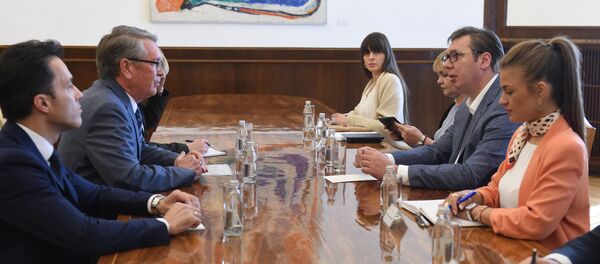 Sastanak predsednika Srbije Aleksandra Vučića i ruskog ambasadora u Beogradu Aleksandra Čepurina - Sputnik Srbija