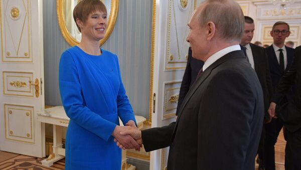 Председник Русије Владимир Путин и председница Естоније Керсти Калулајд - Sputnik Србија