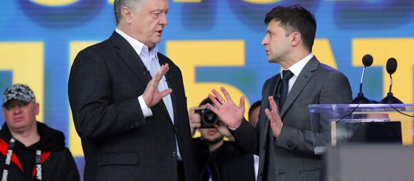 Дебата председничких кандидата у Украјини. Петро Порошенко и Владимир Зеленски - Sputnik Србија