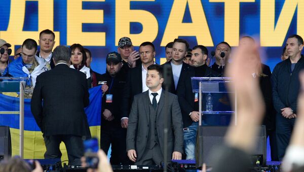 Duel predsedničkih kandidata u Ukrajini, Petro Porošenko i Vladimir Zelenski - Sputnik Srbija