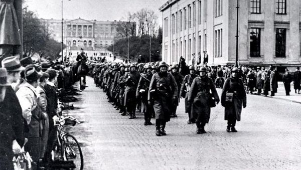 Немачки војници марширају кроз Осло 9. априла 1940. - Sputnik Србија