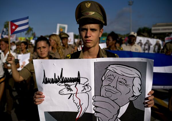 Prvomajski protest Kubanaca protiv američkog mešanja u Venecueli Prvomajski protest Kubanaca protiv američkog mešanja u Venecueli - Sputnik Srbija