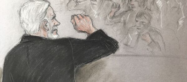 Џулијан Асанж у судници - Sputnik Србија