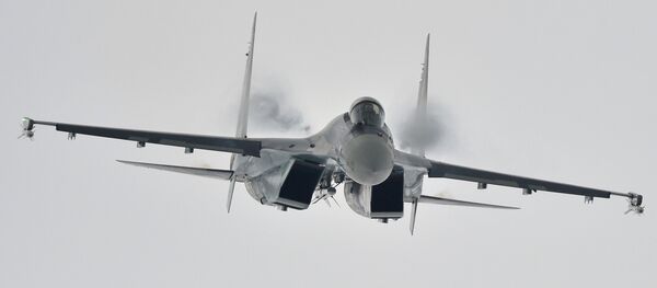 Mnogocelevoй sverhmanevrennый istrebitelь Su-35 vo vremя demonstracionnogo poleta na Meždunarodnom aviacionno-kosmičeskom salone MAKS - 2013 v Žukovskom Mnogocelevoй sverhmanevrennый istrebitelь Su-35 vo vremя demonstracionnogo poleta na Meždunarodnom aviacionno-kosmičeskom salone MAKS - 2013 v Žukovskom - Sputnik Srbija
