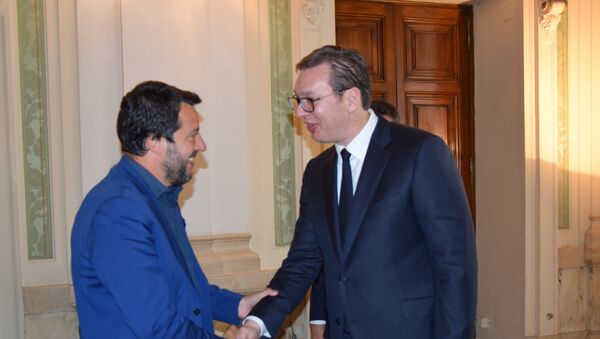 Mateo Salvini i Aleksandar Vučić - Sputnik Srbija