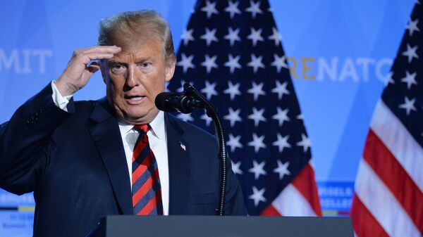 Predsednik Sjedinjenih Američkih Država Donald Tramp na samitu NATO-a - Sputnik Srbija