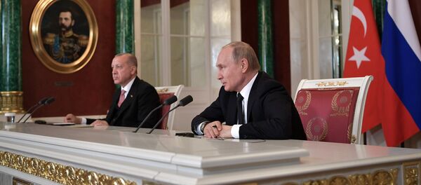 Председник Турске Реџеп Тајип Ердоган и председник Русије Владимир Путин - Sputnik Србија