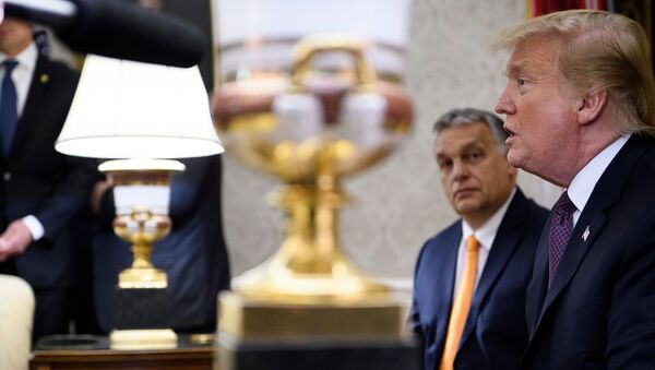 Доналд Трамп и Виктор Орбан приликом обраћања новинарима у Овалном кабинету. „Орбан је вероватно као ја“, нагласио је амерички председник у понедељак, приликом обраћања новинарима током Орбанове посете, „мало контроверзан, али то је у реду… Урадили сте добар посао, сачували сте безбедност своје земље. Према речима америчког председника, Орбан је „урадио огроман посао“ и „поштован је широм Европе“. - Sputnik Србија