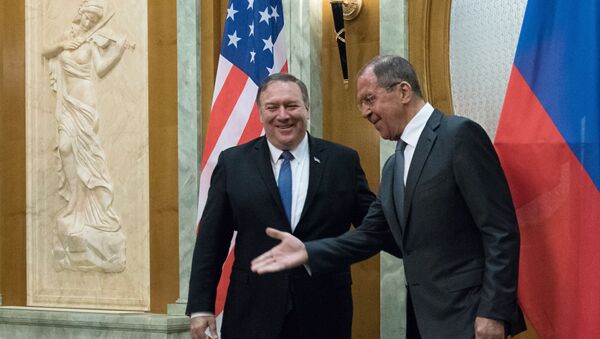 Ministar spoljnih poslova Rusije Sergej Lavrov i američki državni sekretar Majkl Pompeo u Sočiju - Sputnik Srbija