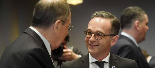 Ministar spoljnih poslova Rusije Sergej Lavrov i ministar spoljnih poslova Nemačke Hajko Mas na sastanku u Helsinkiju - Sputnik Srbija
