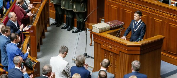 Председник Украјине Владимир Зеленски на церемонији инаугурације - Sputnik Србија