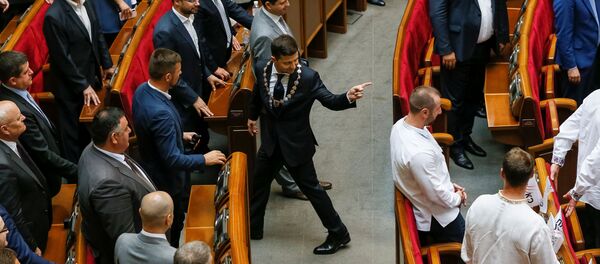 Predsednik Ukrajine Vladimir Zelenski na ceremoniji inauguracije Predsednik Ukrajine Vladimir Zelenski na ceremoniji inauguracije - Sputnik Srbija