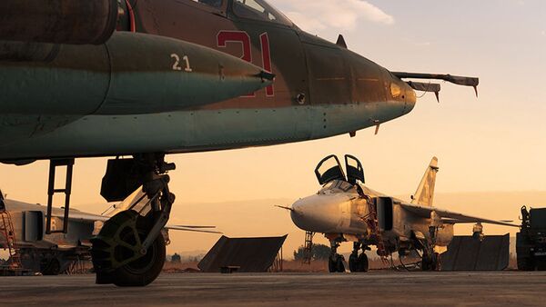 Авиони ваздушно-космичких снага Русије у ваздушној бази Хмејмим у Сирији - Sputnik Србија