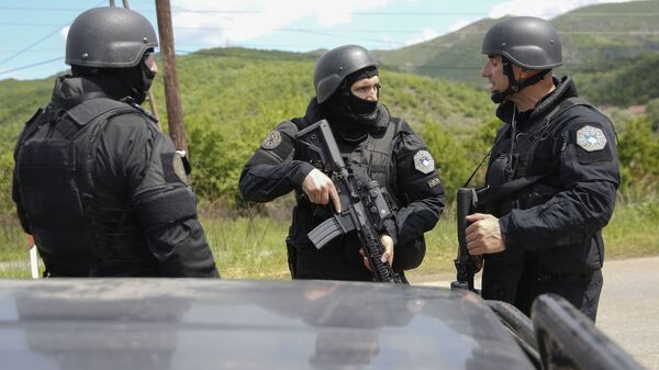 Pripadnici tzv. specijalnih snaga Kosova na severnom delu Kosovo i Metohije - Sputnik Srbija