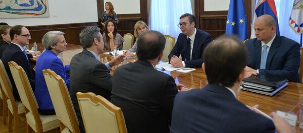 Александар Вучић са делегацијом Аталантског савета - Sputnik Србија