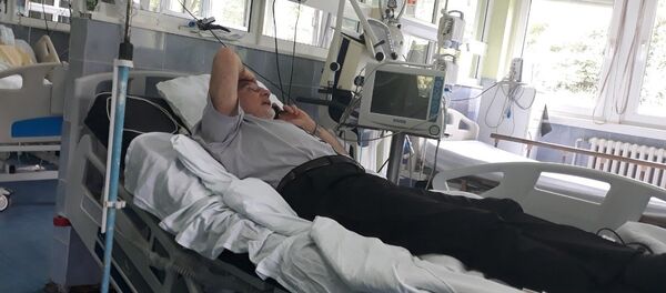 Povređeni Mihail Krasnoščekov čeka transport na VMA iz KBC Kosovska Mitrovica Povređeni Mihail Krasnoščekov čeka transport na VMA iz KBC Kosovska Mitrovica - Sputnik Srbija