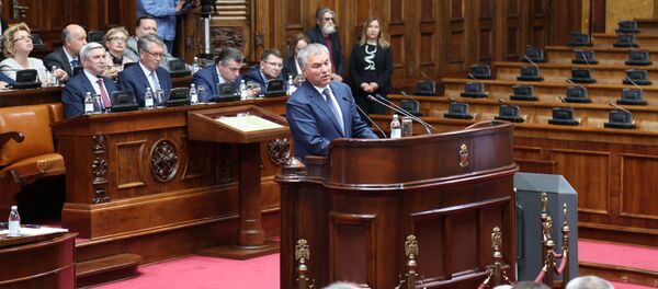 Вјачеслав Володин у Народној скупштини Републике Србије - Sputnik Србија