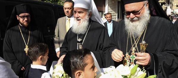 Patrijarh Irinej u Siriji - Sputnik Srbija