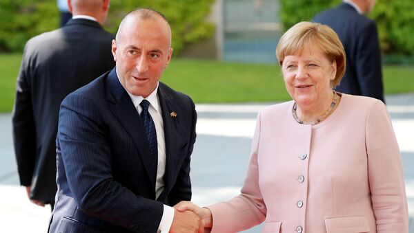Angela Merkel i Ramuš Haradinaj - Sputnik Srbija