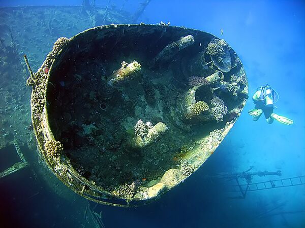 Брод „Ђанис Д.“, потопљен на гребену Риф Абу Нухас у Црвеном мору. - Sputnik Србија