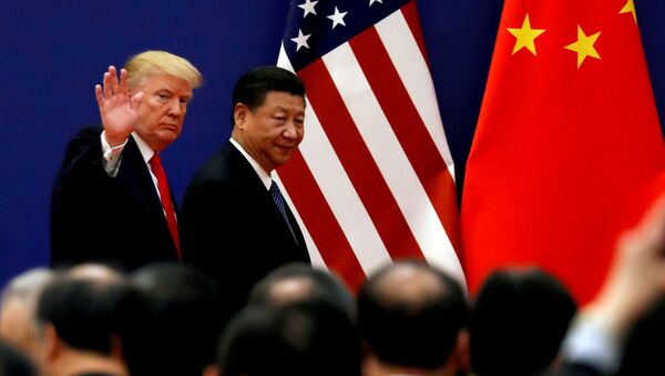 Predsednici SAD i Kine, Donald Tramp i Si Đinping, na sastanku u Pekingu - Sputnik Srbija
