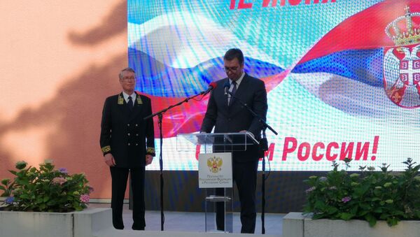 Predsednik Srbije na prijemu u ambasadi Rusije - Sputnik Srbija