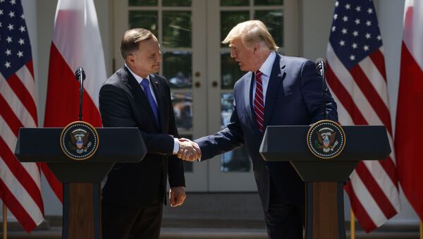 Predsednici SAD i Poljske Donald Tramp i Andžej Duda - Sputnik Srbija