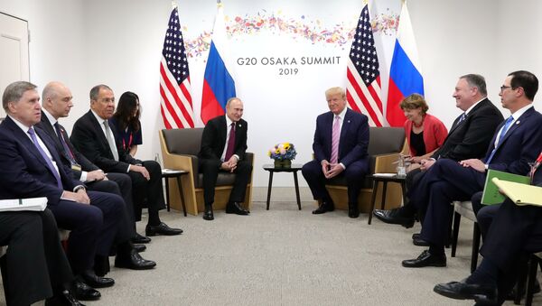 Sastanak predsednika Rusije i SAD, Vladimira Putina i Donalda Trampa, u Osaki - Sputnik Srbija