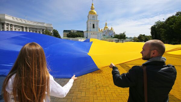 Ukrajinska zastava u Kijevu - Sputnik Srbija