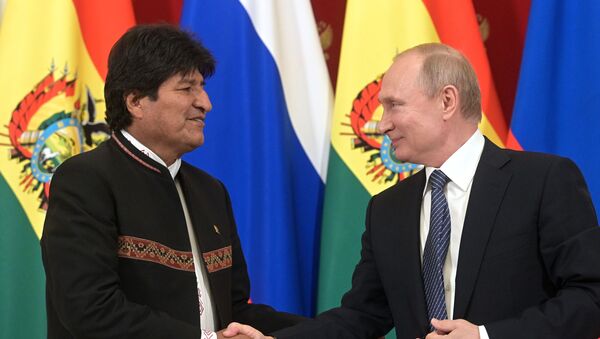 Vladimir Putin i Evro Morales u Moskvi - Sputnik Srbija