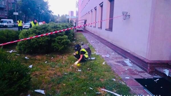 Policija na mestu pucnjave na zgradu televizije 112. Ukrajina u Kijevu - Sputnik Srbija