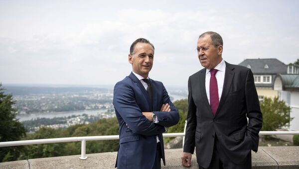 Ministar spoljnih poslova Rusije Sergej Lavrov razgovara sa nemačkim ministrom spoljnih poslova Hajkom Masom u Nemačkoj - Sputnik Srbija