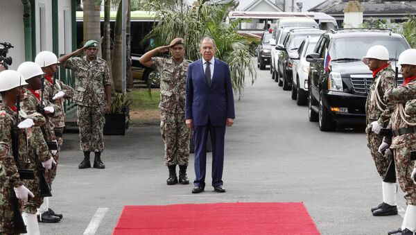 Ministar spoljnih poslova Rusije Sergej Lavrov tokom zvanične posete Surinamu - Sputnik Srbija