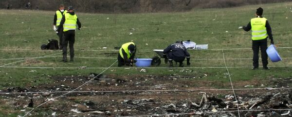 Eksperti iz Holandije i Malezije rade na mestu rušenja malezijskog aviona „Boing“ na letu MH17 iz Amsterdama za Kuala Lumpur - Sputnik Srbija