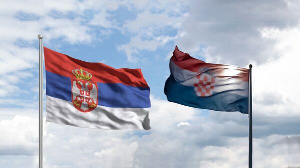 Zastave Srbije i Hrvatske - Sputnik Srbija