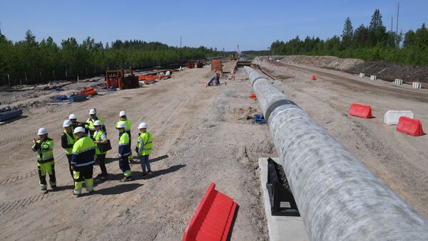 Radnici na izgradnji gasovoda Severni tok 2 u Lenjingradskoj oblasti - Sputnik Srbija