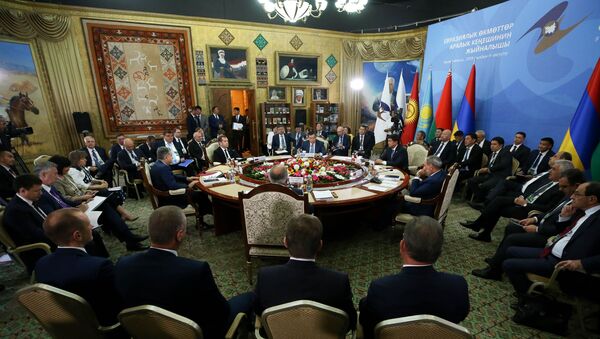 Premijer Rusije Dmitrij Medvedev na zasedanju Evroazijskog ekonomskog saveta  - Sputnik Srbija