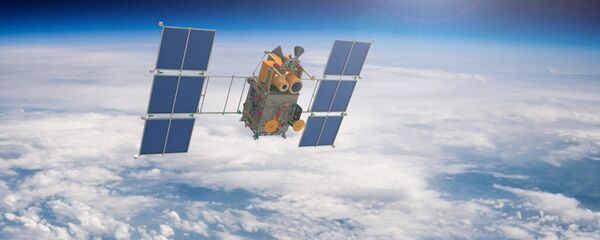 Уметничка визија руског сателита Канопус Б у Земљиној орбити Уметничка визија руског сателита Канопус Б у Земљиној орбити - Sputnik Србија