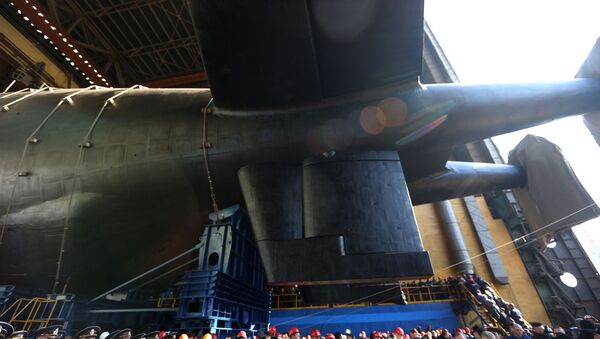 Спуск на воду атомной подводной лодки Белгород в Архангельской области  - Sputnik Србија
