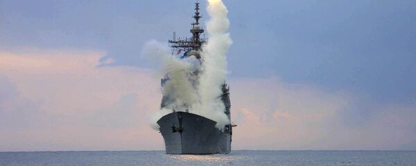 Lansiranje rakete Tomahavk sa američke raketne krstarice Kejp Sent Džordž Lansiranje rakete Tomahavk sa američke raketne krstarice Kejp Sent Džordž - Sputnik Srbija