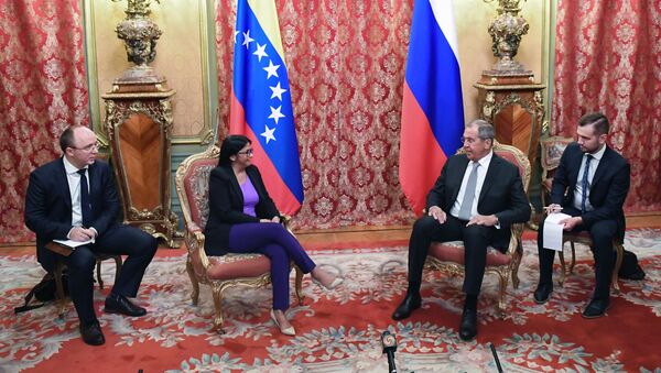 Ministar inostranih poslova Rusije Sergej Lavrov i potpredsednica Venecuele Delsi Rodrigez u Moskvi - Sputnik Srbija