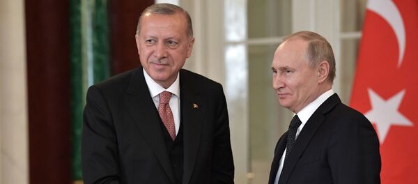 Председници Турске и Русије Реџеп Тајип Ердоган и Владимир Путин  - Sputnik Србија