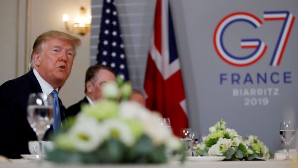 Američki predsednik SAD Donald Tramp na samitu G7 u francuskom Bijaricu - Sputnik Srbija