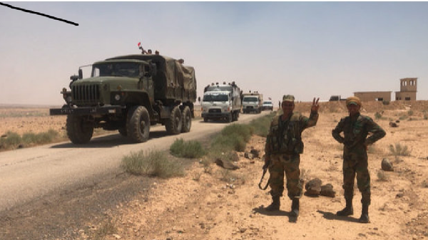 Сиријски војници на граници са Јорданом у провинцији Дера - Sputnik Србија