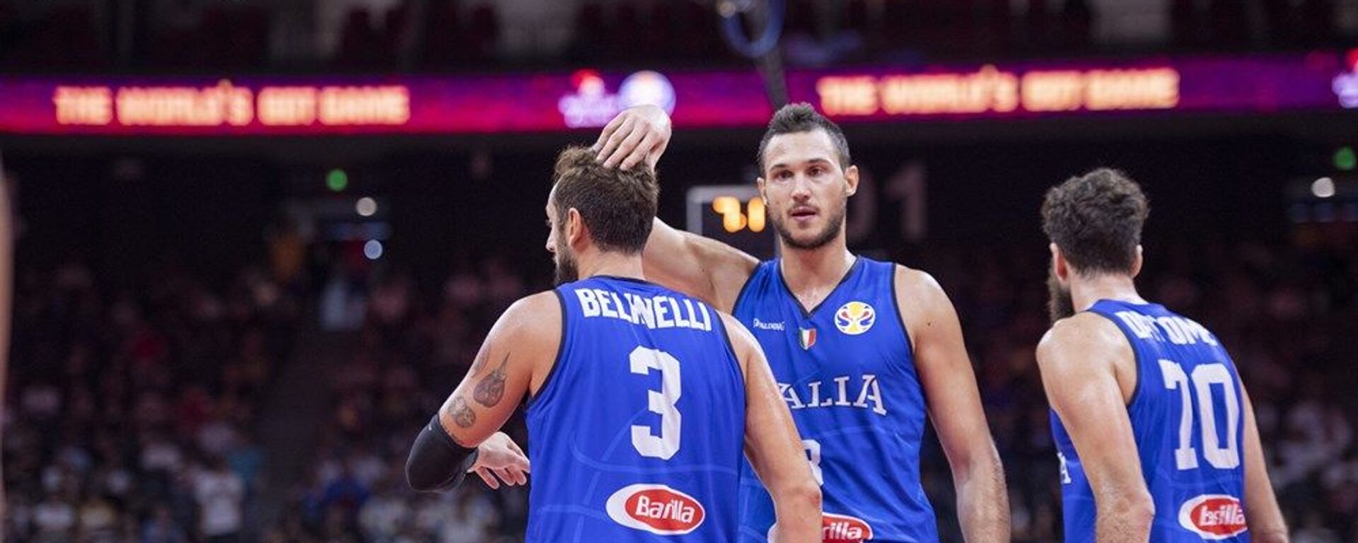 Italijanski reprezentativci Marko Belineli, Danilo Galinari i Luiđi Datome na utakmici protiv Filipina - Sputnik Srbija, 1920, 28.08.2022