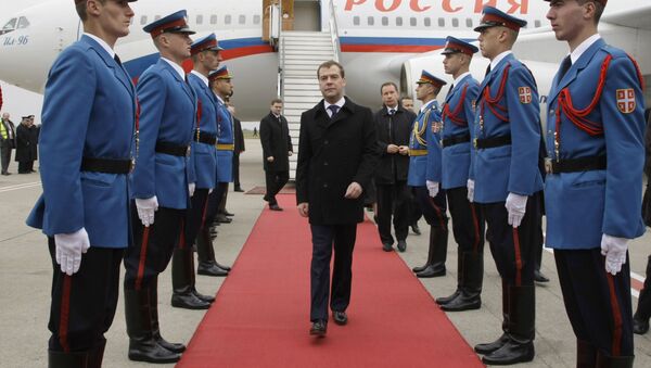 Arhivska fotografija: Predsednik Rusije Dmitrij Medvedev tokom zvanične posete Srbiji - Sputnik Srbija